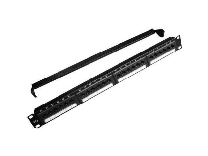 Gembird patch panel 19", 24 port 1U cat.6 se zadní organizací kabelů, černý obrázok 1 | Wifi shop wellnet.sk