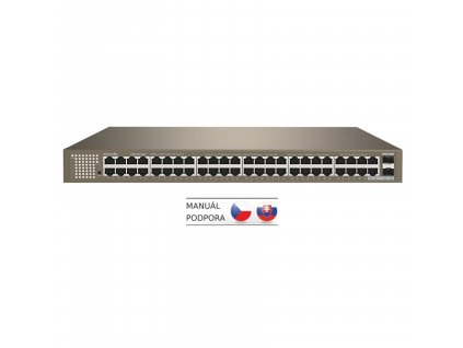 Tenda TEG1050F 48x Gigabit s SFP, 48x RJ45 + 2x SFP, Fanless - bez ventilátorů, Rackmount, VLAN, 6kV obrázok 1 | Wifi shop wellnet.sk