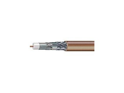 CommScope F59 HEC-2 VV - beige, vnútorný vhodný do hlavných staníc, PVC plášť, 2x tienenie Al fólia + 2x 95% opletenie, penové die