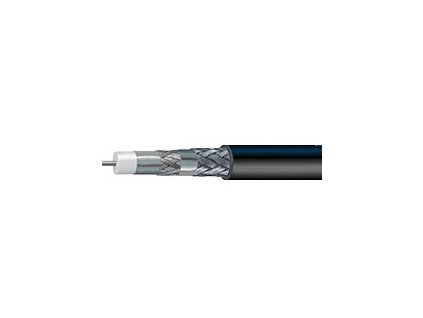 CommScope F59 HEC-2 VV CCS - black, vnútorný vhodný do hlavných staníc, PVC plášť, 2x tienenie Al fólia + 2x 95% opletenie, penov