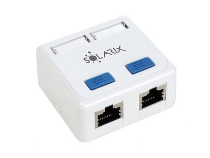 SOLARIX sieťová zásuvka CAT5E, STP, 2x RJ45, na omietku