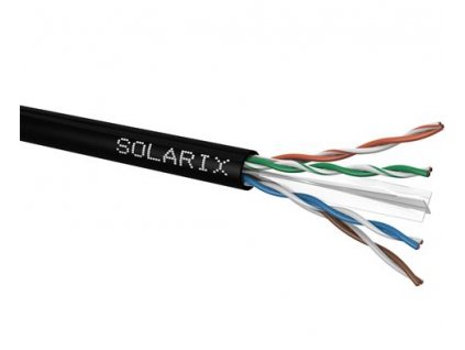 SOLARIX sieťový kábel, CAT6, UTP, PE, 500m, AWG24, 0.55mm, 250 MHz, vonkajší