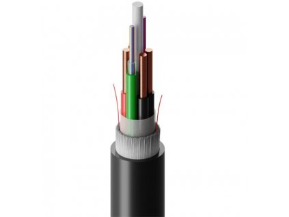 FIBRAIN BDC-CIP, Optický kábel, hybridný, 24-vlákno, 9/125, G.657A1, 2T12F, 4x1.5mm2 Cu, tube 2.2mm, 2700N