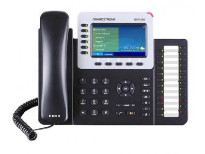 Grandstream GXP2160, VoIP telefón, 4,3", 6x SIP účet, HD audio, 6 program.tlačítka, 2x GLAN, PoE