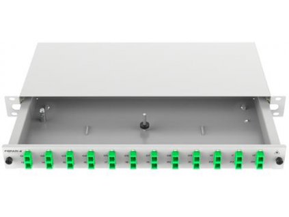 FIBRAIN PSS-A0, Patchpanel 1U, 19", výsuvný, 12x SC duplex, bez kazety