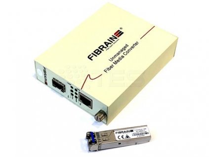 FIBRAIN FGMS-S31L-020, Transceiver 1000Base-LH, 10/100/1000Mbps RJ45, + SFP modul 1310nm, SM, 20km, 2x LC