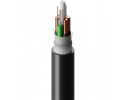 FIBRAIN BDC-DIP, Optický kábel, hybridný, 24-vlákno, 9/125, G.657A1, 2T12F, 2x2.5mm2 Cu, tube 3.6mm, 2800N