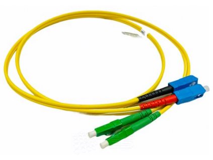 FIBRAIN Optický patchcord SC/PC - LC/APC 1m, Gold, 2.8mm, duplex, SM, G657A1