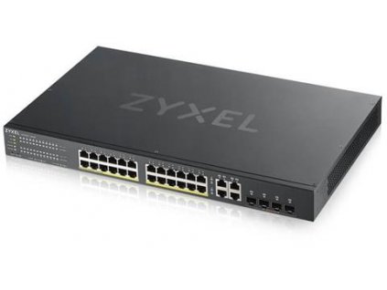 Zyxel GS1920-24HPv2, Switch, 24x GLAN, 4x Combo SFP/RJ45, Smart, PoE 802.3at, rackmount