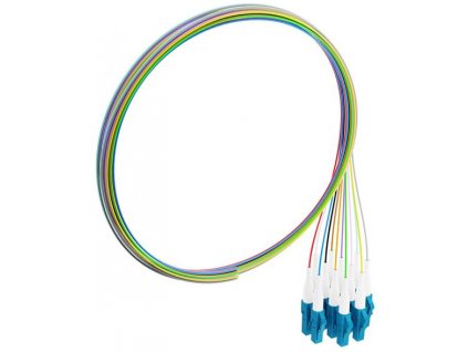 FIBRAIN Optický pigtail LC/PC (12-ks, colour) SM, G657A1, 2m, 9/125, 0.9mm, Gold, EASY-STRIP