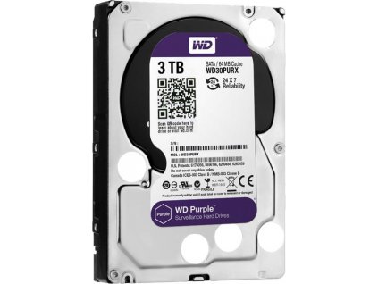 WD, HDD 3TB Purple 3,5", SATAIII, 5400 RPM, 64MB