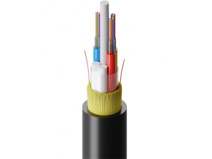 FIBRAIN AERO ASP04, Optický kábel, hybridný, 24-vlákno, 9/125, G.657A1, 1T12F, 2x2.5mm2 Cu, tube 3.6mm, 4000N