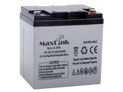 MaxLink Olovená batéria 12V 28Ah, AGM, M6
