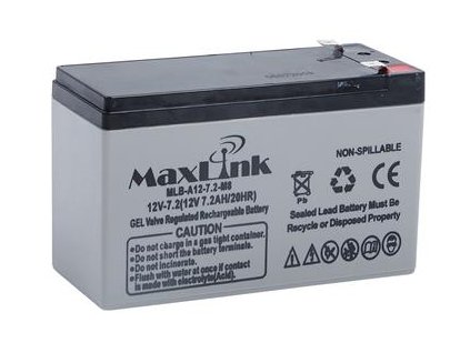 MaxLink Olovená batéria 12V 7,2Ah, AGM, Faston 6,3mm