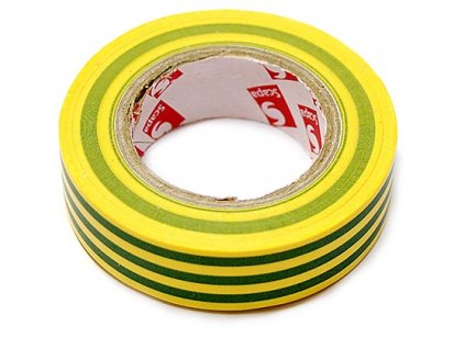Izolačná páska PVC, 15 mm, 10m, žlto-zelená