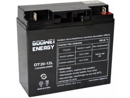 Goowei Olovená batéria 12V 20Ah, GEL, M4