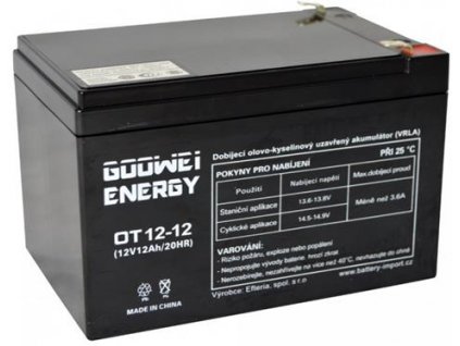 Goowei Olovená batéria 12V 12Ah, Faston 6,3mm