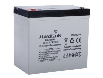 MaxLink Olovená batéria 12V 55Ah, AGM, M6