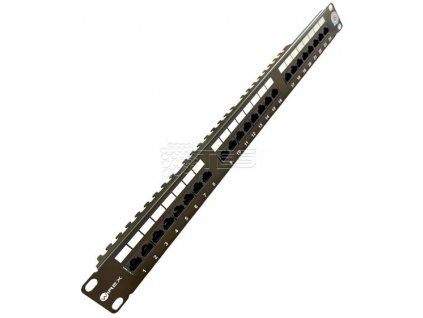 WIREX Patch panel 24x RJ45, CAT6, UTP, 1U, s vyväzovacou lištou