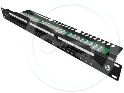 SOLARIX Patch panel 24-port V2, CAT5E UTP s vyväzovacou lištou, 1U