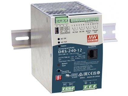 MeanWell DRS-240-48, Programovateľný zálohovaný zdroj 48V, 5A, 240W, DIN