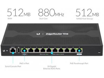 Ubiquiti ER-10X, EdgeRouter 10X, 10x GLAN (1x PoE-out)