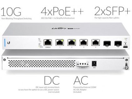 Ubiquiti US-XG-6POE, UniFiSwitch, 4x 10GLAN (4x PoE++), 2x SFP+, AC/DC