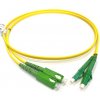 FIBRAIN Optický patchcord SC/APC - LC/APC 10m, Gold, 2.8mm, duplex, G657A1