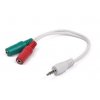 Gembird kabelová rozdvojka jack 3,5mm (4 pólový) na 2x3,5mm M/F, 20cm, audio obrázok | Wifi shop wellnet.sk