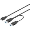 PremiumCord USB 3.0 napájecí Y kabel A/Male + A/Male -- Micro B/Mmale, 30cm obrázok | Wifi shop wellnet.sk