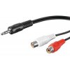 PremiumCord Kabel Jack 3.5mm-2xCINCH M/F 1,5m obrázok | Wifi shop wellnet.sk