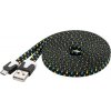 PremiumCord Kabel micro USB 2.0, A-B 2m, plochý textilní kabel, černo-modro-žlutý obrázok | Wifi shop wellnet.sk