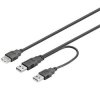 PremiumCord USB 2.0 napájecí Y kabel A/M+A/M-A/F obrázok | Wifi shop wellnet.sk
