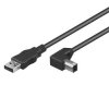 PremiumCord Kabel USB 2.0, A-B, 1m se zahnutým USB-B konektorem 90° obrázok | Wifi shop wellnet.sk