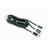GEMBIRD USB 3-in-1 charging cable, black, 1 m obrázok | Wifi shop wellnet.sk