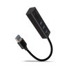 AXAGON HMA-CR3A, USB 3.2 Gen 1 hub, porty 3x USB-A + čtečka karet SD/microSD, kovový, kabel USB-A 20 obrázok | Wifi shop wellnet.sk