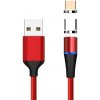 PremiumCord Magnetický micro USB a USB-C nabíjecí a datový kabel 1m, červený obrázok | Wifi shop wellnet.sk