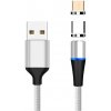 PremiumCord Magnetický micro USB a USB-C nabíjecí a datový kabel 1m, stříbrný obrázok | Wifi shop wellnet.sk