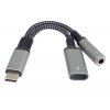PremiumCord Redukce USB-C /3,5mm jack s DAC chipem + USB-C pro nabíjení 13cm obrázok | Wifi shop wellnet.sk