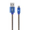 Gembird oplétaný denim USB-A/microUSB kabel 1m obrázok | Wifi shop wellnet.sk