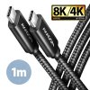 AXAGON BUCM432-CM10AB NewGEN+ kabel USB-C <-> USB-C, 1m, USB4 Gen 3×2, PD 100W 5A, 8K HD, ALU, oplet obrázok | Wifi shop wellnet.sk