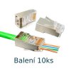 Konektor FTP RJ45EZ, Cat6 drát, 10ks licna RJ45/5SLD, průchozí síťový konektor obrázok | Wifi shop wellnet.sk