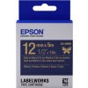 Epson zásobník se štítky – saténový pásek, LK-4HKK, zlatá / námořnická modrá, 12 mm (5 m) obrázok | Wifi shop wellnet.sk