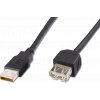 Kabel USB prodlužovací A-A, 2 m, černý obrázok | Wifi shop wellnet.sk