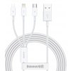 Baseus CAMLTYS-02 Superior Fast Charging Datový Kabel 3v1 USB-C, Lightning, MicroUSB 1.5m White obrázok | Wifi shop wellnet.sk