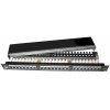 19" Patch panel LYNX 24port, STP, Cat6, 30µm, dvojitá svorkovnica, čierny