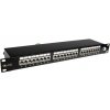 SOLARIX Patch panel 24-port, CAT6, STP, čierny, 1U