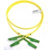 FIBRAIN Optický patchcord E2000/APC - E2000/APC 5m, Gold, 2.8mm, duplex, SM, G657A1