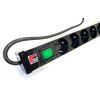 FIBRAIN PDU-8BL, Napájací panel 8x 230V, 1U, 19", M6, 3m