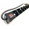 FIBRAIN PDU-9BB, Napájací panel 9x 230V, UNISCHUCO, 1U, M6 sada, 3m, IP20